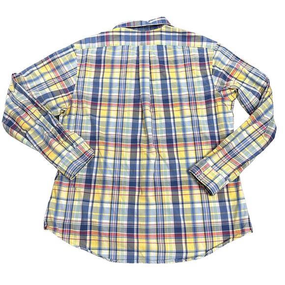 Ralph Lauren Shirt Mens XL Blue‎ Yellow Plaid Long Sleeve Button Up Custom Fit - Picture 12 of 12
